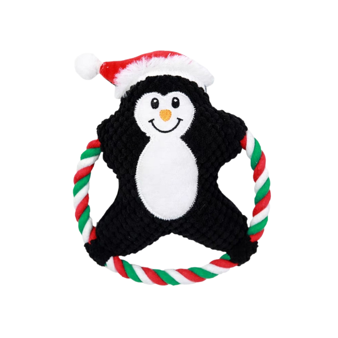 Christmas Penguin Rope Dog Toy - Von Hound and Friends