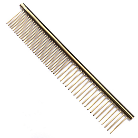 Gold Stainless Steel Grooming Comb - Von Hound and Friends