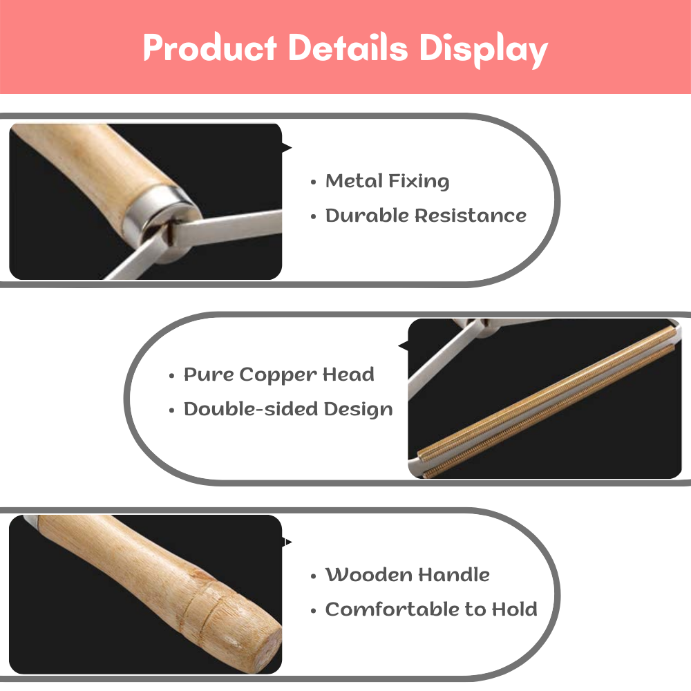 Pet Hair Remover with Wooden Handle - Von Hound and Friends