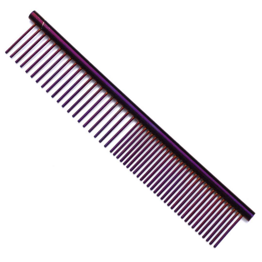 Purple Stainless Steel Grooming Comb - Von Hound and Friends