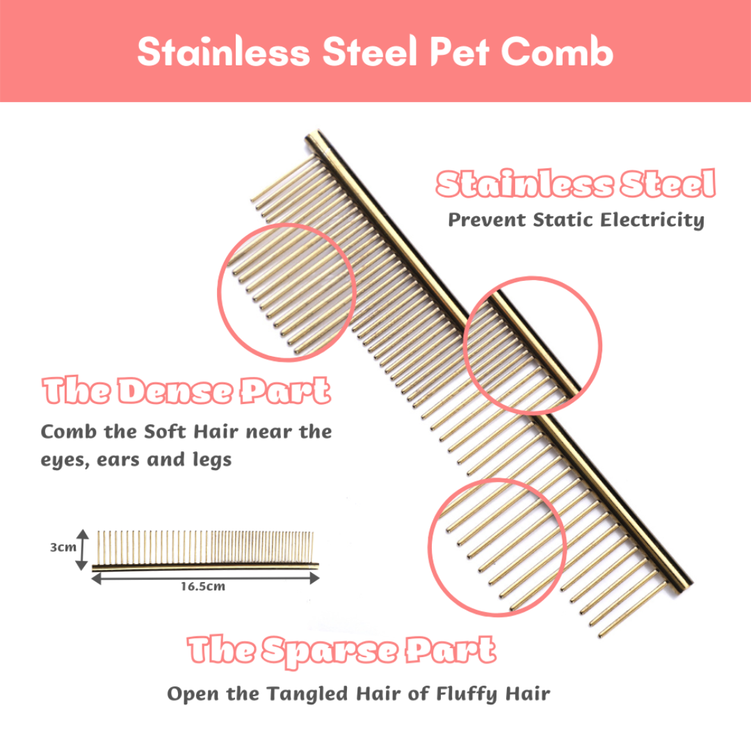 Stainless Steel Grooming Comb - Von Hound and Friends