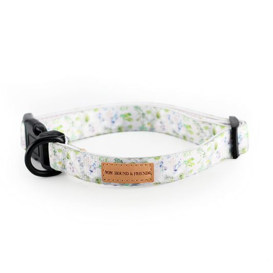     White Floral Dog Collar - Von Hound and Friends