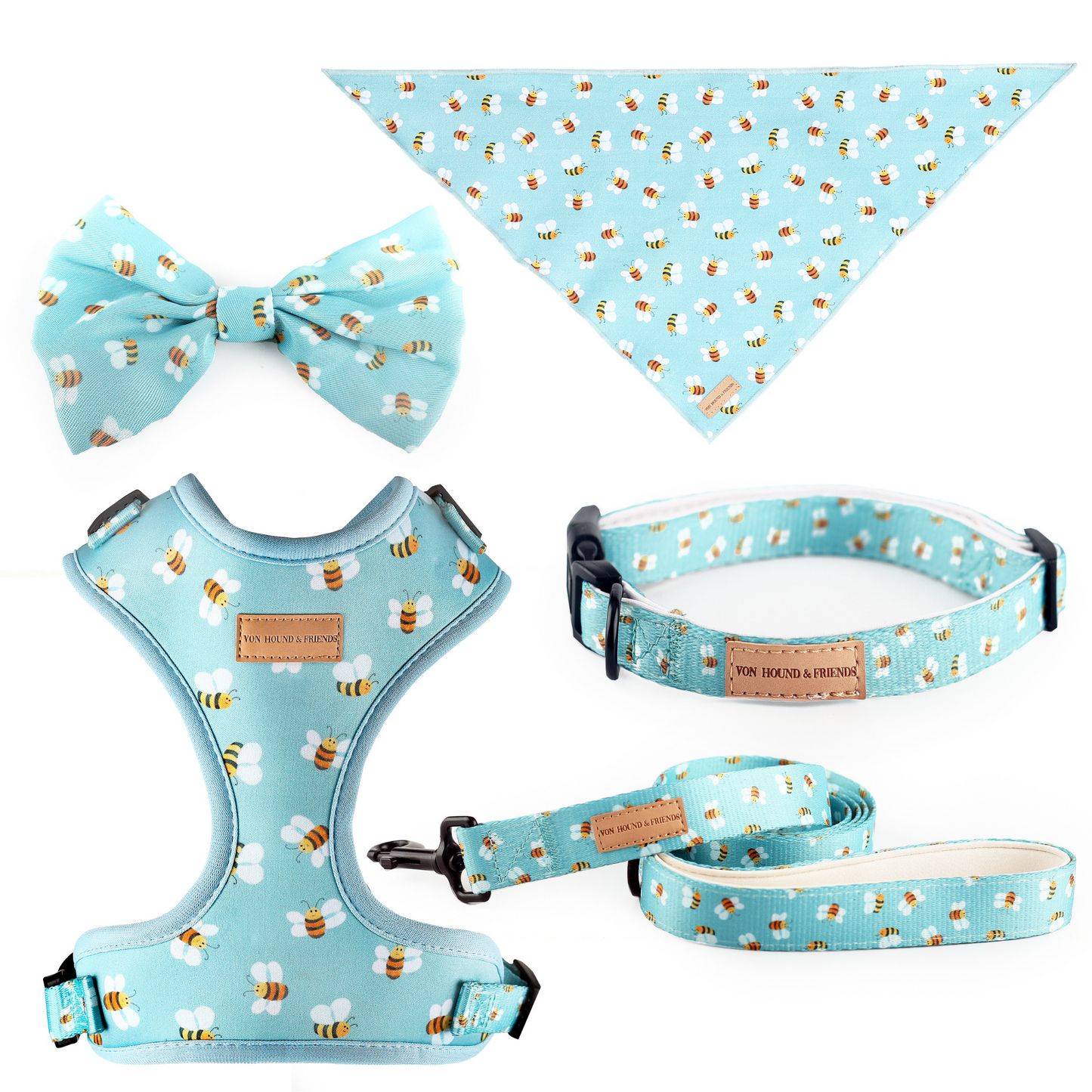 blue and bees dog harness - von hound and friends
