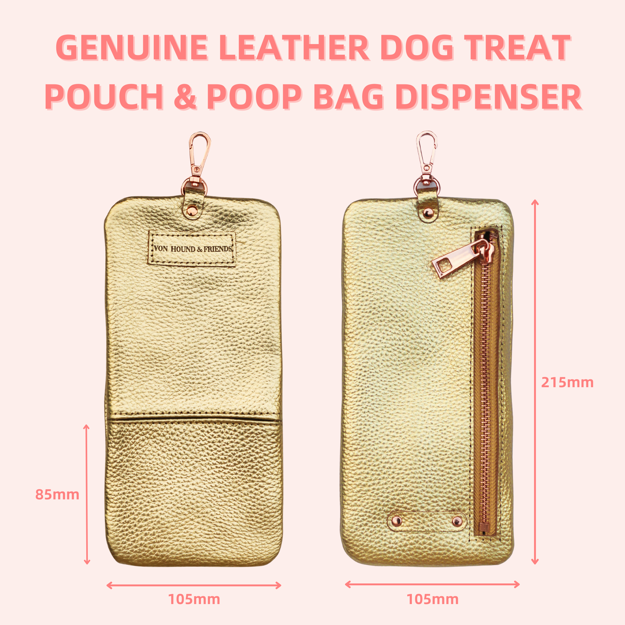 Leather Phone and Poop Bag Holder - Von Hound and Friends